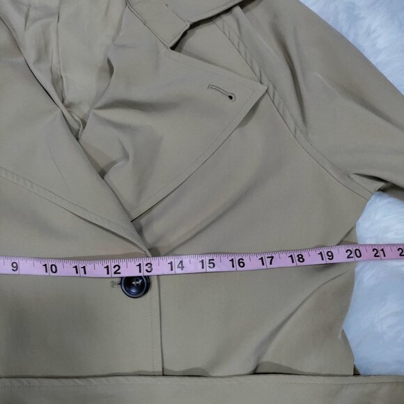 Line and Dot Beige Double Breasted Belted Long Trench Coat Women's Size Small - Picture 16 of 16